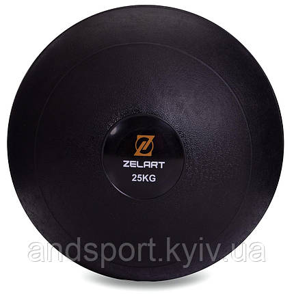 М'яч медичний слембол для кросфіту Zelart SLAM BALL FI-2672-25 25кг чорний Код FI-2672-25, фото 1