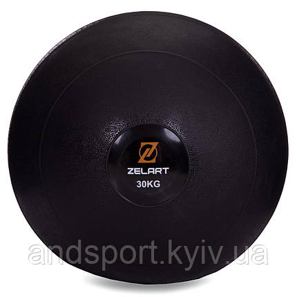 М'яч медичний слембол для кросфіту Zelart SLAM BALL FI-2672-30 30кг чорний Код FI-2672-30, фото 1