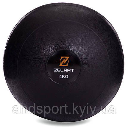 М'яч медичний слембол для кросфіту Zelart SLAM BALL FI-2672-4 4кг чорний Код FI-2672-4, фото 1