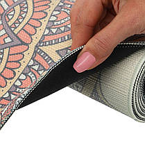 Килимок для йоги Джутовий (Yoga mat) Record FI-7156-3 розмір 183x61x0,3см принт Спокій Лотоса Код FI-7156-3, фото 4