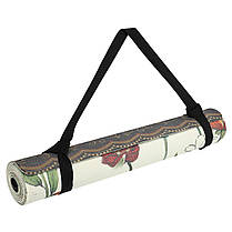 Килимок для йоги Джутовий (Yoga mat) Record FI-7157-2 розмір 183x61x0,3см з квітковим принтом Код FI-7157-2, фото 6