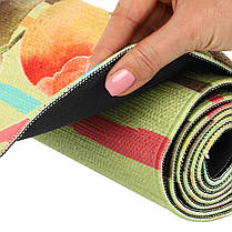 Килимок для йоги Джутовий (Yoga mat) Record FI-7157-5 розмір 183x61x0,3см принт Птахи Код FI-7157-5, фото 4