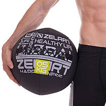 М'яч набивний для кросфіту волбол WALL BALL Zelart FI-2637-5 5кг чорний Код FI-2637-5, фото 5