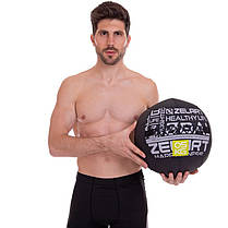 М'яч набивний для кросфіту волбол WALL BALL Zelart FI-2637-5 5кг чорний Код FI-2637-5, фото 6
