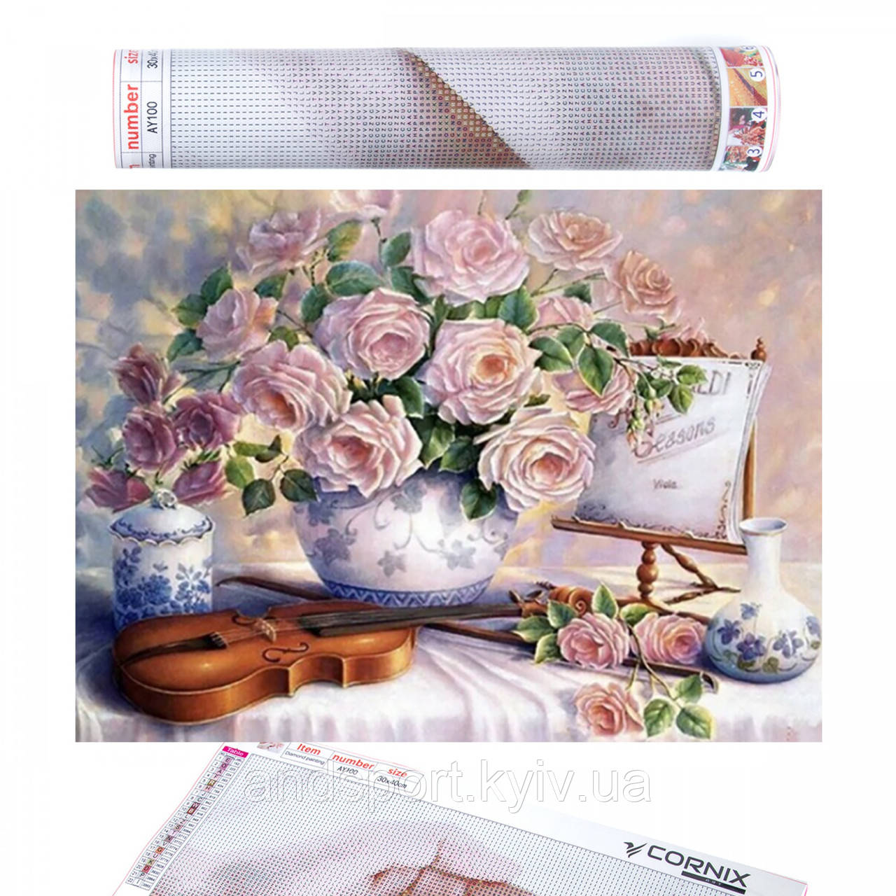 Набір алмазної мозаїки (вишивки) Cornix Art 40 x 30 см AY56