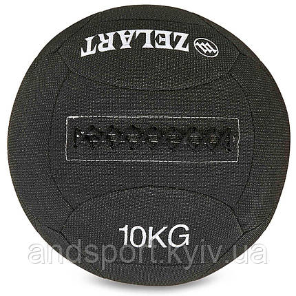 М'яч набивний для кросфіту волбол WALL BALL Zelart FI-7224-10 10кг чорний Код FI-7224-10, фото 1