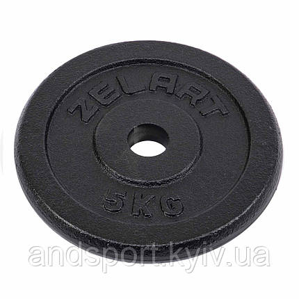 Млинці диски сталеві Zelart TA-7785-5 30мм 5кг чорний Код TA-7785-5, фото 1