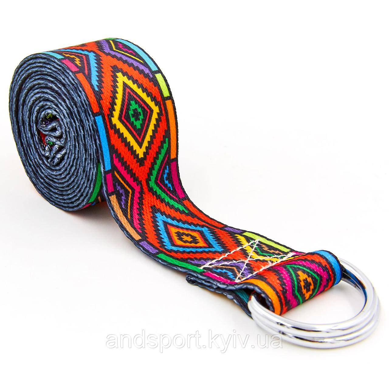 Ремінь для йоги з кільцями SP-Sport FI-6975-15 183x3,8см червоний Код FI-6975-15