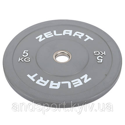 Бамперні диски гумові Zelart TA-7797-5 50.6±0.2мм 5кг сірий Код TA-7797-5, фото 1