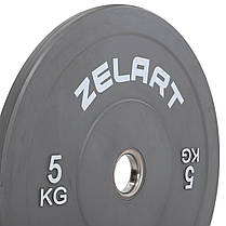 Бамперні диски гумові Zelart TA-7797-5 50.6±0.2мм 5кг сірий Код TA-7797-5, фото 4
