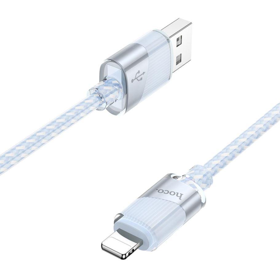 Кабель USB Hoco U132 Lightning 2.4A 1.2m (Блакитний)
