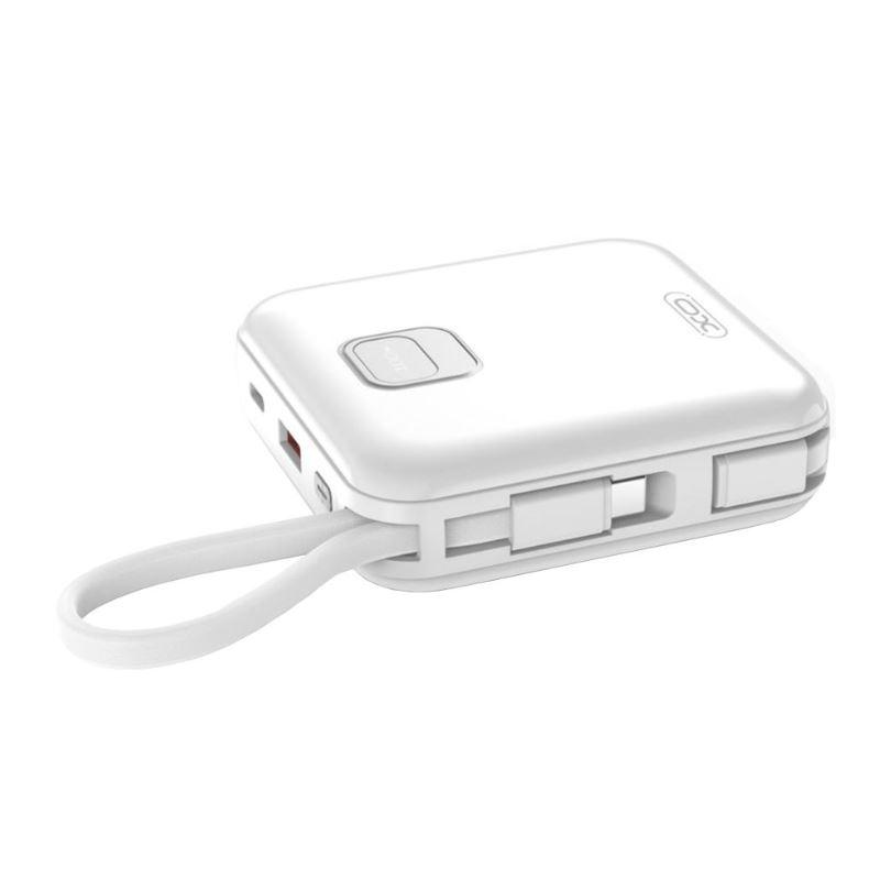 Зовнішній акумулятор Power Bank XO PR235 22.5 W with built-in cables 10000 mAh, білий