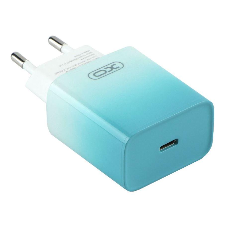 Мережевий Зарядний XO CE18 1Type-C PD/QC 30 W (Блакитний), фото 1