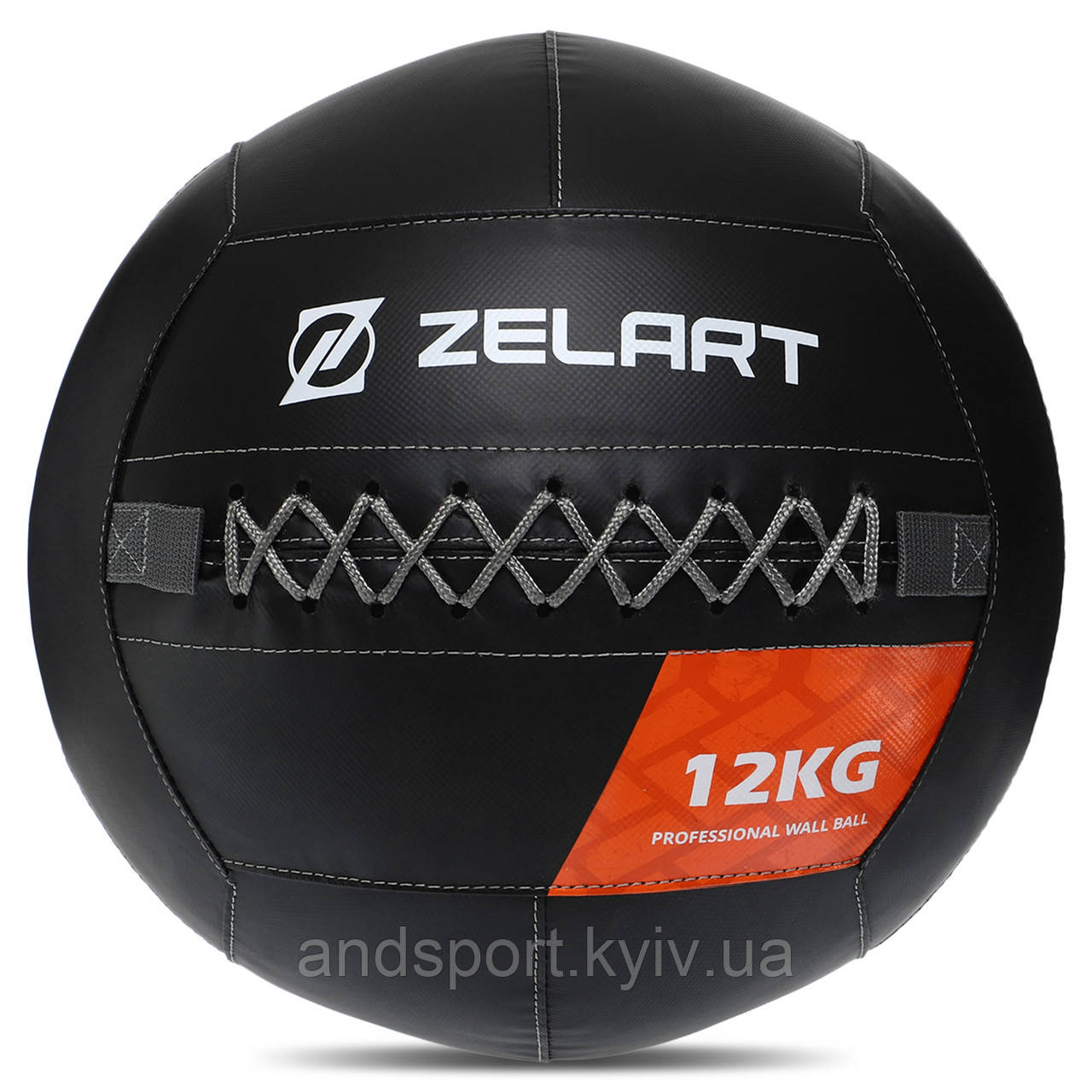 М'яч волбол для кросфіту та фітнесу Zelart WALL BALL TA-7822-12 вага-12кг чорний Код TA-7822-12