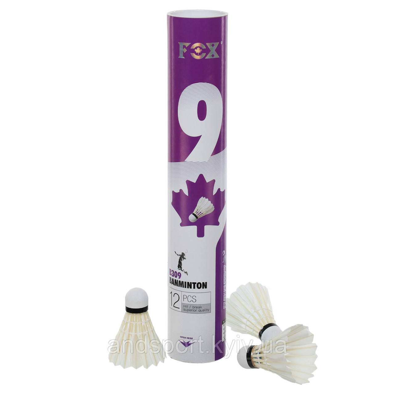 Волани для бадмінтону перові 12штук FOX B309 білий Код B309