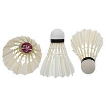 Волани для бадмінтону перові 12штук FOX B309 білий Код B309, фото 4