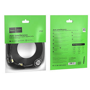 Кабель мережевий Ethernet Hoco US07 RJ-45 CAT6 Gigabit 10m (Чорний)