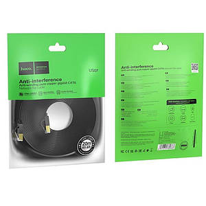 Кабель мережевий Ethernet Hoco US07 RJ-45 CAT6 Gigabit 20m (Чорний)