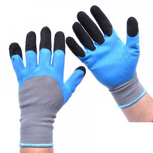 Рукавички синтетичні сірі з подвійним спіненим латексним покриттям F2020 1/12/240