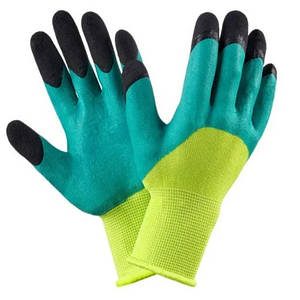 Рукавички синтетичні салатові з подвійним спіненим латексним покриттям F2009 1/12/240