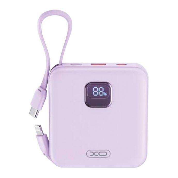 Зовнішній акумулятор Power Bank XO PR235 22.5 W with built-in cables 10000 mAh, фіолетовий, фото 1