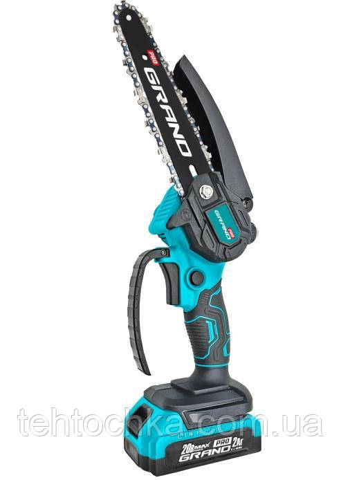 Акумуляторна ланцюгова пила Grand АПЦ-20/6"-1 BL(1 акумулятор-2А·год картонне паковання)