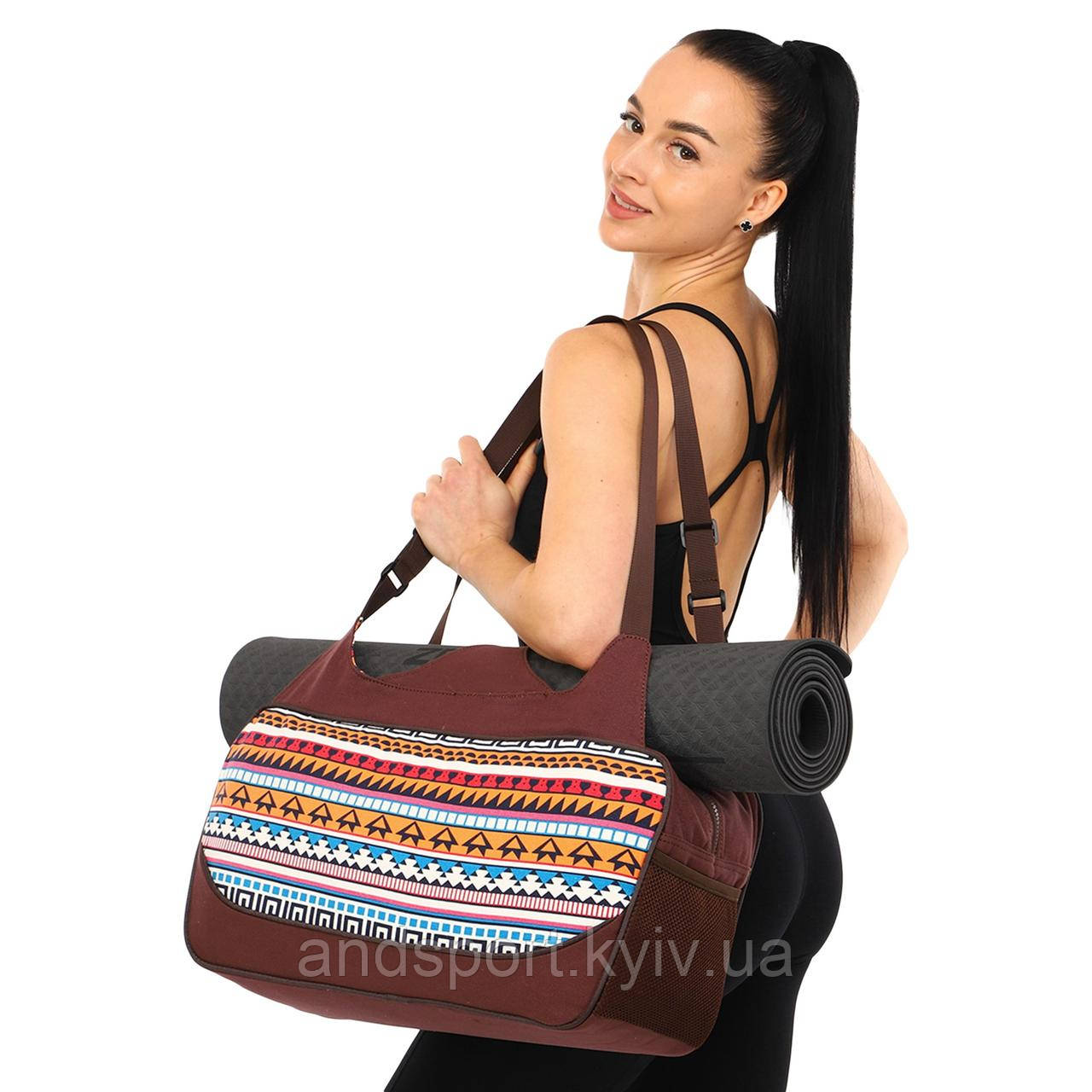 Сумка для йоги KINDFOLK Yoga bag SP-Sport FI-8366-1 помаранчевий-блакитний Код FI-8366-1