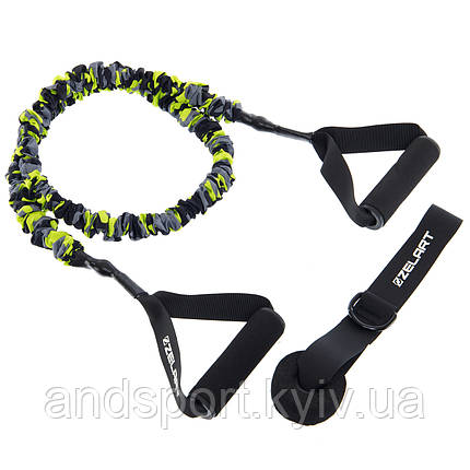 Еспандер трубчастий з ручками в захисному рукаві Zelart FI-7834-45 45LB навантаження-20,5 кг кольори в, фото 1