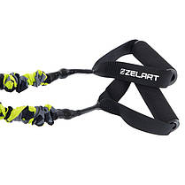Еспандер трубчастий з ручками в захисному рукаві Zelart FI-7834-45 45LB навантаження-20,5 кг кольори в, фото 2