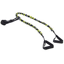 Еспандер трубчастий з ручками в захисному рукаві Zelart FI-7834-45 45LB навантаження-20,5 кг кольори в, фото 5