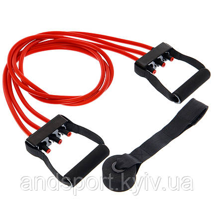 Еспандер трубчастий з ручками з дверним фіксатором SP-Sport Resistance Band 8021-30-170 30LB d-12мм l-170см, фото 1