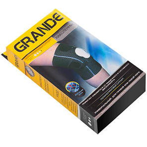 Наколенник-ортез напівтвердий GRANDE GS-1640 1шт чорний-сірий Код GS-1640, фото 4