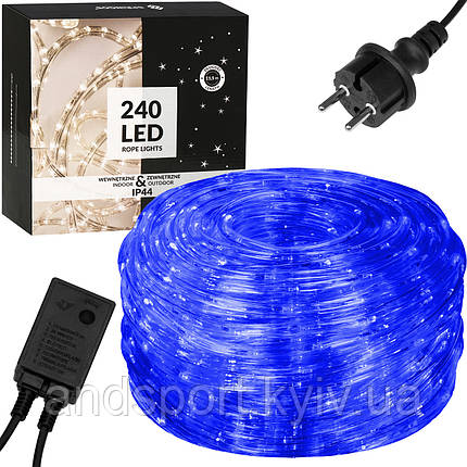 Гірлянда дюралайт вулична (зовнішня) Springos Rope Lights 10 м 240 LED CL1203 Blue, фото 1