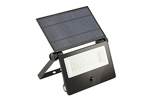 Прожектор світлодіодний GTV LUMOS II LED 30W 3000Lm 6400K IP65 автономний на сонячній панелі, з датчиком руху