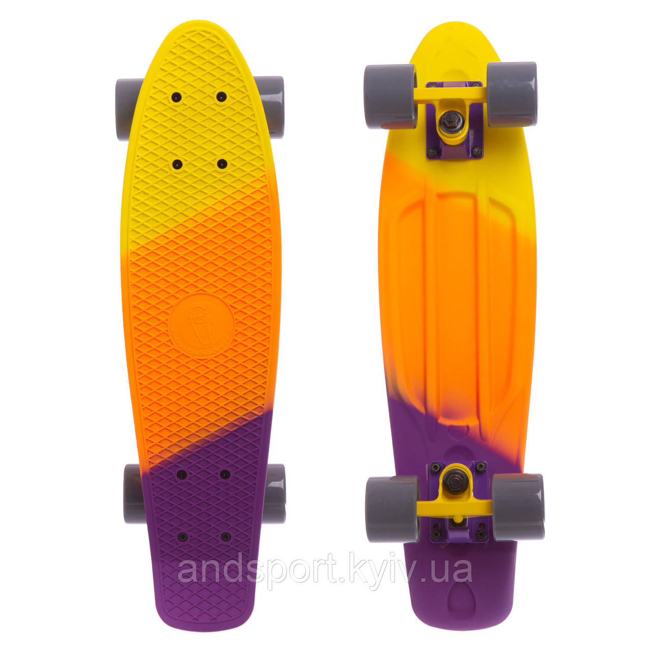 Пенні борд Penny Board круїзер пластиковий RUBBER SOFT 22' FISH SK-412-9 кольори в асортименті Код SK-412-9