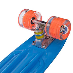 Пенні борд Penny Board круїзер пластиковий з колесами які світяться SP-Sport SK-5672-2 синій-помаранчевий Код, фото 3