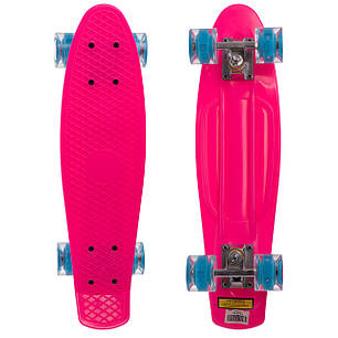 Пенні борд Penny Board круїзер пластиковий з колесами які світяться SP-Sport SK-5672-4 рожевий-блакитний Код, фото 1