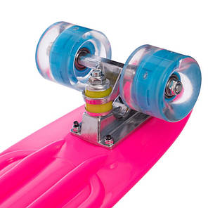 Пенні борд Penny Board круїзер пластиковий з колесами які світяться SP-Sport SK-5672-4 рожевий-блакитний Код, фото 3