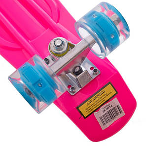 Пенні борд Penny Board круїзер пластиковий з колесами які світяться SP-Sport SK-5672-4 рожевий-блакитний Код, фото 4