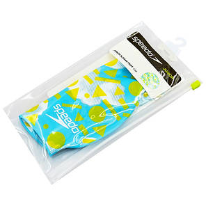 Шапочка для плавання силіконова юніорська SPEEDO JUNIOR SLOGAN PRINT 808386B955 блакитний-жовтий Код, фото 4