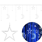 Гірлянда світлодіодна штора зірки та місяць 4 метри * 0.8 метра білий із різними режимами від мережі з конектором, фото 2