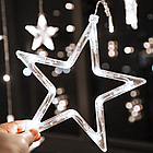 Гірлянда світлодіодна штора зірки та місяць 4 метри * 0.8 метра білий із різними режимами від мережі з конектором, фото 3