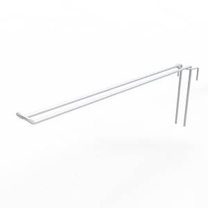 Гачок подвійний на торгову сітку 300 мм D4 мм, білий