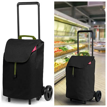 Господарська сумка-візок Gimi Easy, 40 л (Black) | Місткий шопер на 2-х колесах для покупок, фото 1