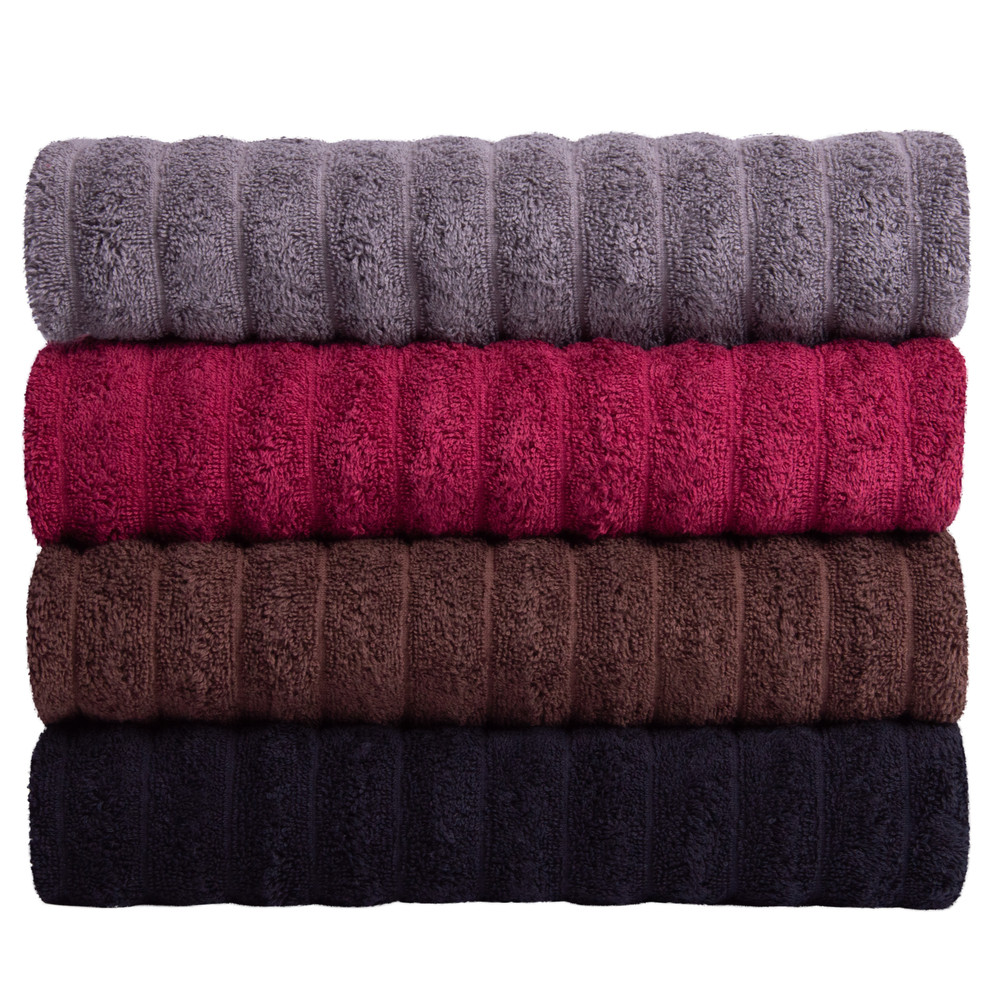 Набір рушників 4 шт махрових 70х130 Хвиля щільність 450 г/м2 бавовна, фото 1