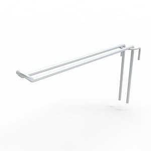 Гачок подвійний на торгову сітку 200 мм D5мм, білий