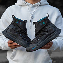 Зимові Чоловічі Кросівки Nike ACG Terra Antarktik GORE-TEX / Найк АСГ Терра Антарктик Гор Текс Чорні з Синім, фото 2