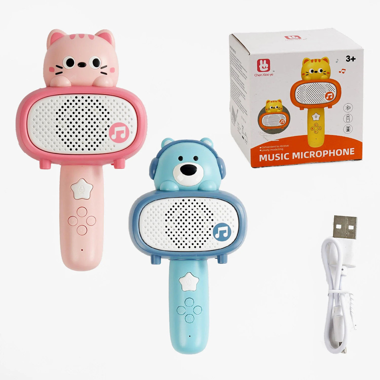 Мікрофон колонка (2 кольори, Bluetooth, USB зарядний, звук, 20 см) C 575-10 B/11B, фото 1