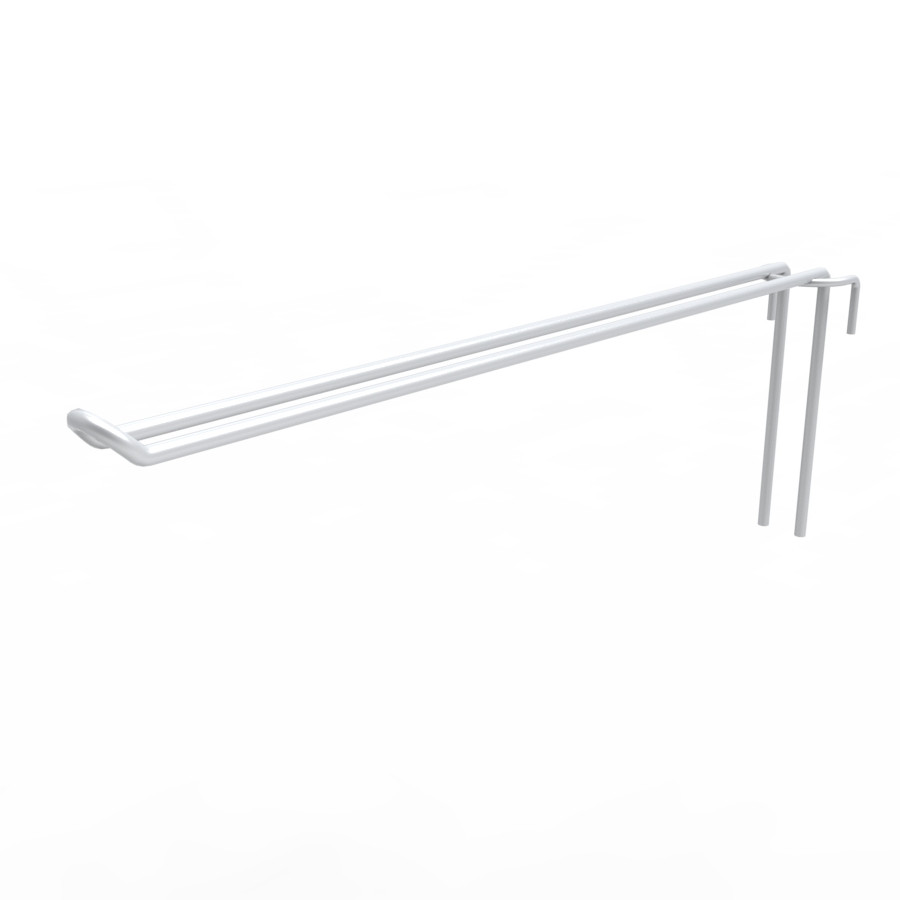 Гачок подвійний на торгову сітку 300 мм D5мм, білий