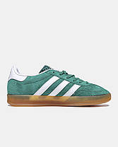 Жіночі Кросівки Adidas Gazelle Indoor Collegiate Green White / Адідас Газелі Індор Коліджет Зелені з Білим, фото 4